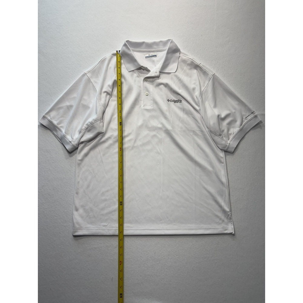 Columbia PFG Omni-Shade Polo Shirt Mens Medium White Fishing UV Protection - Picture 5 of 13